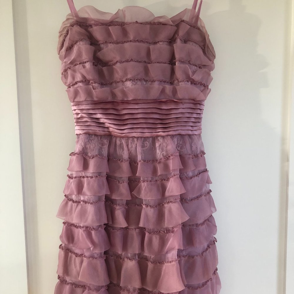 BCBG MaxAzria soft rose strapless dress